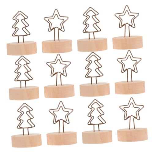 FUNNETOYU 12 Stück Teiliges Weihnachts Dekor Memo Clip aus Holz und Metall Niedliche Stern und Tannenbaum Form Stabiler Kartenhalter für Notizen Fotos Tischkarten Vielseitig für Büro und FUNNETOYU 12 Stück Teiliges Weihnachts Dekor Memo Clip aus Holz und Metall Niedliche Stern und Tannenbaum Form Stabiler Kartenhalter für Notizen Fotos Tischkarten Vielseitig für Büro und von FUNNETOYU
