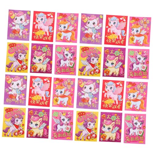 FUNNETOYU 120 Stück Karton Pferd Rote Umschläge Lunar Year Geldumschläge Glücksumschläge für Chinesisches Neujahr Frühlingsfest Geburtstag Feier von FUNNETOYU