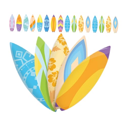 FUNNETOYU 120 Stück Teiliges Selbstklebender Surfboard-Aufkleber Hawaiianisches Sommerdekor Wasserfest für Strand Meer und Skimboard Langlebige Surfbretter Sticker ohne Rückstände für von FUNNETOYU