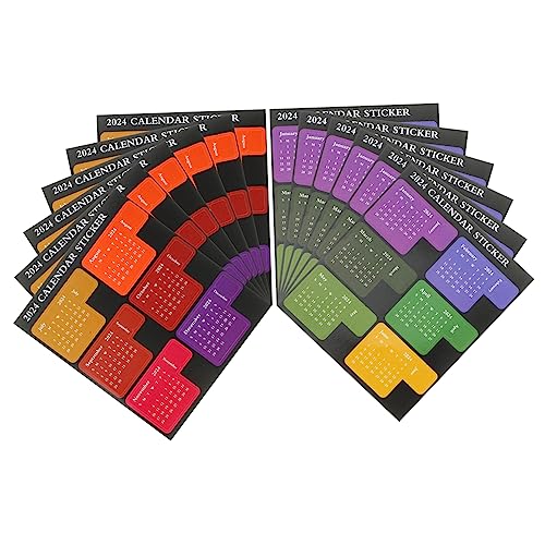FUNNETOYU 12Blätter Selbstklebende Kalenderaufkleber Indextabs für Planer Monatliche Registerkarten zur Schnellen Inhaltssuche für Notizbücher und Scrapbooking von FUNNETOYU