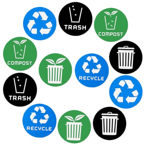 FUNNETOYU 12Stücke Selbstklebende Abfallbehälteraufkleber Mülltrennung Sticker für Effektives Recycling für Fliesen und Andere Glatte Oberflächen FUNNETOYU 12Stücke Selbstklebende Abfallbehälteraufkleber Mülltrennung Sticker für Effektives Recycling für Fliesen und Andere Glatte Oberflächen von FUNNETOYU