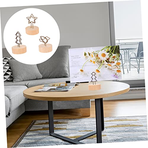 FUNNETOYU 15 Stück Teiliges Holzsockel Fotoklammern mit Metallclip Tischkartenhalter und Memo Notizhalter für Hochzeit Party Büro und Wohnkultur Stabile Tischständer für Karten Fotos und von FUNNETOYU
