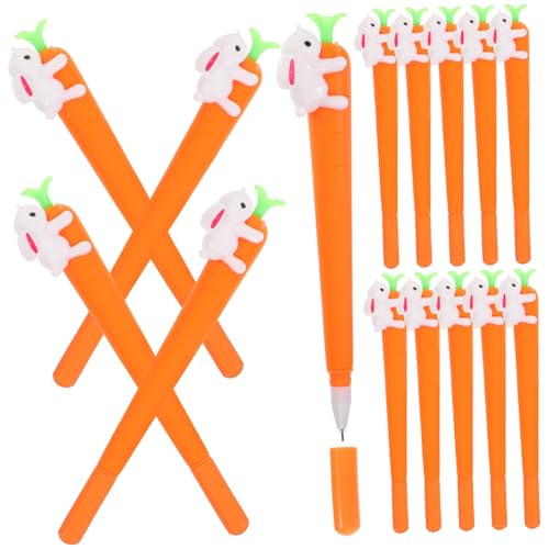 FUNNETOYU 15Stücke Gel Kugelschreiber mit Kaninchen und Karotten Design Kreative Schreibwaren für Studenten für Schulbedarf und Bastelprojekte von FUNNETOYU