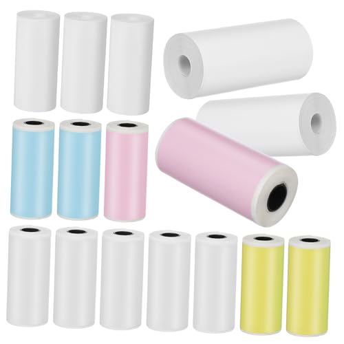 FUNNETOYU 16 Rollen Etikett Thermal- Nachfüllungen Thermodrucker Papier Farbe schmucklos Aufkleber für Mini-Taschendrucker Mini-Druckeraufkleber -selbstklebender Aufkleber FUNNETOYU 16 Rollen Etikett Thermal- Nachfüllungen Thermodrucker Papier Farbe schmucklos Aufkleber für Mini-Taschendrucker Mini-Druckeraufkleber -selbstklebender Aufkleber von FUNNETOYU