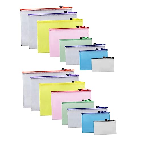 FUNNETOYU 16 Stück Aktenhalter Taschen Dateibeutel Büro Schule Dokumentieren Papier Dokumententasche Mit Reißverschluss Reißverschlussbeutel Groß Aktentasche Aus Mesh Lieferungen Pvc FUNNETOYU 16 Stück Aktenhalter Taschen Dateibeutel Büro Schule Dokumentieren Papier Dokumententasche Mit Reißverschluss Reißverschlussbeutel Groß Aktentasche Aus Mesh Lieferungen Pvc von FUNNETOYU