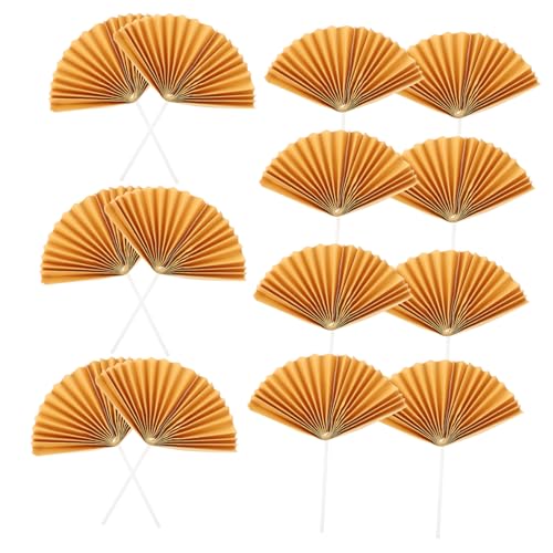 FUNNETOYU 16 Stück Kuchen Topper aus Papier Fächer Kreative Tortendeko für Hochzeiten und Geburtstagsfeiern für Muffins und Cupcakes Einfache Montage Goldene Farbe Party Dekoration FUNNETOYU 16 Stück Kuchen Topper aus Papier Fächer Kreative Tortendeko für Hochzeiten und Geburtstagsfeiern für Muffins und Cupcakes Einfache Montage Goldene Farbe Party Dekoration von FUNNETOYU