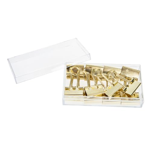 FUNNETOYU 16 Stück Teiliges Goldene Binder Clips Langlebige Büroklammern für Akten Beleg und Papierklemmen Einfache Handhabung für Schule Büro und Zuhause FUNNETOYU 16 Stück Teiliges Goldene Binder Clips Langlebige Büroklammern für Akten Beleg und Papierklemmen Einfache Handhabung für Schule Büro und Zuhause von FUNNETOYU