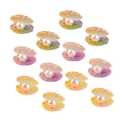 FUNNETOYU 16 Stück Teiliges Leuchtende Muschelfiguren aus Harz mit Perle Kleine Leuchtende Schmuck Deko für DIY Basteln und Mikro als und Sammlerobjekt von FUNNETOYU
