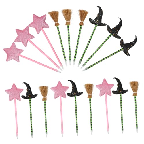 FUNNETOYU 18 . Teiliges Gestreifte Kugelschreiber mit Hexenhut Besen Sternmotiv Bunte Festliche Stifte für Halloween und Valentinstagspartys Partygeschenke und Büromaterial FUNNETOYU 18 . Teiliges Gestreifte Kugelschreiber mit Hexenhut Besen Sternmotiv Bunte Festliche Stifte für Halloween und Valentinstagspartys Partygeschenke und Büromaterial von FUNNETOYU