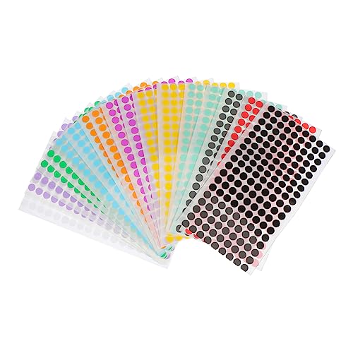 FUNNETOYU 18 Blatt Praktische Selbstklebende Runde Etiketten Bunte Klassifizierungsaufkleber Farben Zufällig für DIY Büro Haushalt Einfache Anwendung ohne Kleber für und Zufällige Farbe von FUNNETOYU