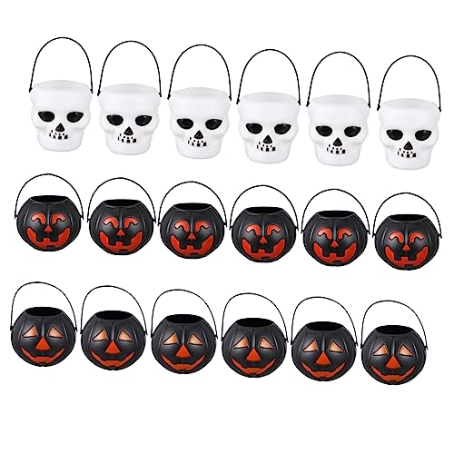 FUNNETOYU 18 Stück Teiliges Mini Halloween Süßigkeiten Eimer Tragbare Kleine Aufbewahrungsboxen aus Dekorative Kürbis und Skelettbehälter für Halloween Party Deko und Süßigkeiten FUNNETOYU 18 Stück Teiliges Mini Halloween Süßigkeiten Eimer Tragbare Kleine Aufbewahrungsboxen aus Dekorative Kürbis und Skelettbehälter für Halloween Party Deko und Süßigkeiten von FUNNETOYU