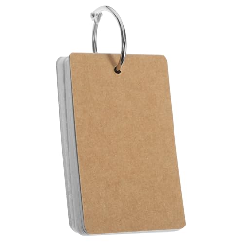 FUNNETOYU 1Satz Leere Karteikarten Blanko DIY Papierkarten mit Eisenring Flash Karten für Schule Büro und Zuhause Lernen und Notizen M² von FUNNETOYU