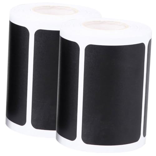 FUNNETOYU 2 Rollen Selbstklebende Schwarze Kreidetafel etiketten Je Aufkleber Wiederablösbare Mehrzweck flaschen Vorratsglas aufkleber für Küche Schule und Büro zur Praktischen Beschriftung von FUNNETOYU