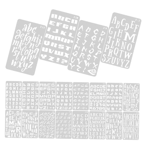 FUNNETOYU 2 Sätze Buchstaben Schablonen Wiederverwendbare Kunststoff Alphabet Vorlagen für DIY Scrapbooking Journale Malerei Kreative Gestaltung für Tagebücher Planer von FUNNETOYU