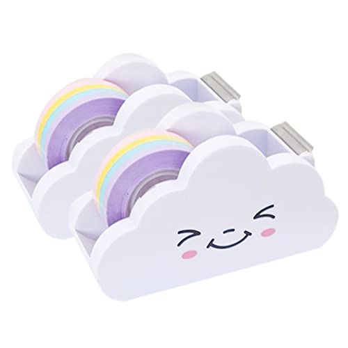 FUNNETOYU 2 Sätze Rainbow Klebeband Abroller Praktische Klebeband Schneidegeräte für Zuhause Büro Einfach zu Handhaben für Bastelarbeiten von FUNNETOYU