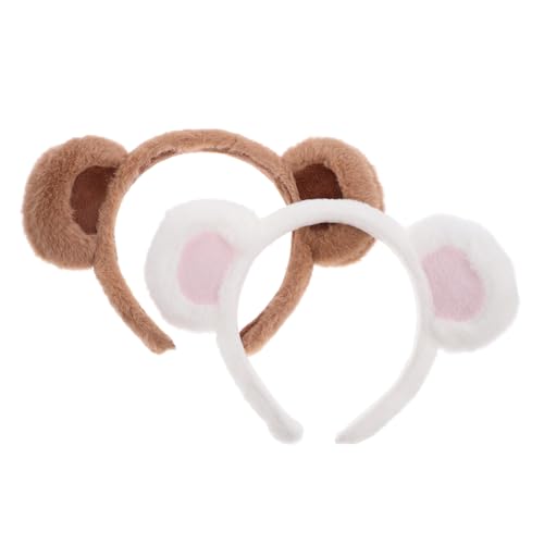 FUNNETOYU 2 Stück Bärenohren Haarreifen Plüsch Stirnband Verstellbar Sanft Bequem für Erwachsene Party Cosplay Make up Waschgesicht Accessoire Braun Rosa FUNNETOYU 2 Stück Bärenohren Haarreifen Plüsch Stirnband Verstellbar Sanft Bequem für Erwachsene Party Cosplay Make up Waschgesicht Accessoire Braun Rosa von FUNNETOYU
