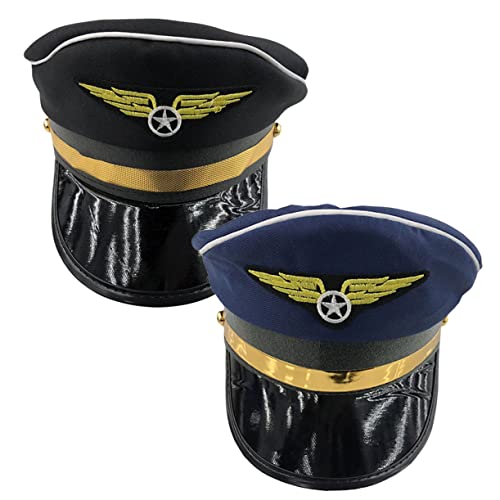 FUNNETOYU 2 Stück Cosplay Flugmütze Schwarz und Unisex Bühnenhut Leicht Atmungsaktiv für Party Karneval und Kostümspiel FUNNETOYU 2 Stück Cosplay Flugmütze Schwarz und Unisex Bühnenhut Leicht Atmungsaktiv für Party Karneval und Kostümspiel von FUNNETOYU