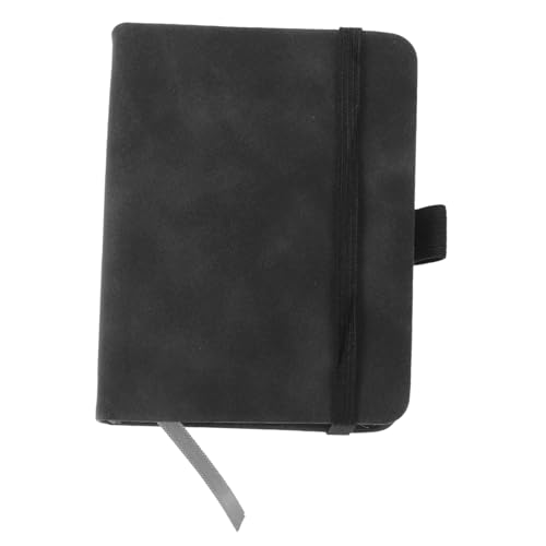 FUNNETOYU 2 Stück Gurtlaptop Kleine Notizblock-Taschengröße Planer gepunktet regiert winzig Notizblöcke Taschennotizbücher für die Arbeit Notizblock Notizbuch Kunstleder Schwarz von FUNNETOYU
