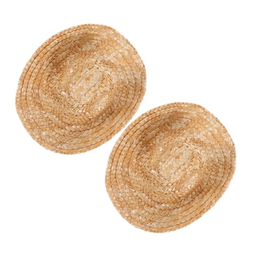 FUNNETOYU 2 Stück Mini Strohhüte Cowboy Stil Mini Party Hüte für Puppen Haustiere DIY Bastelbedarf Kleine Western Hüte Zubehör für Fotoshootings und Dekorationen von FUNNETOYU