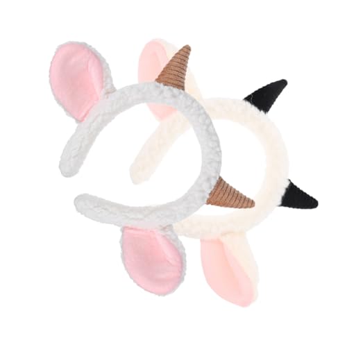 FUNNETOYU 2 Stück Niedliches Plüsch Schafhorn Stirnband für Tierkostüm Zubehör für Partys Halloween Aufführungen Accessoire für Fotos und Feiern von FUNNETOYU