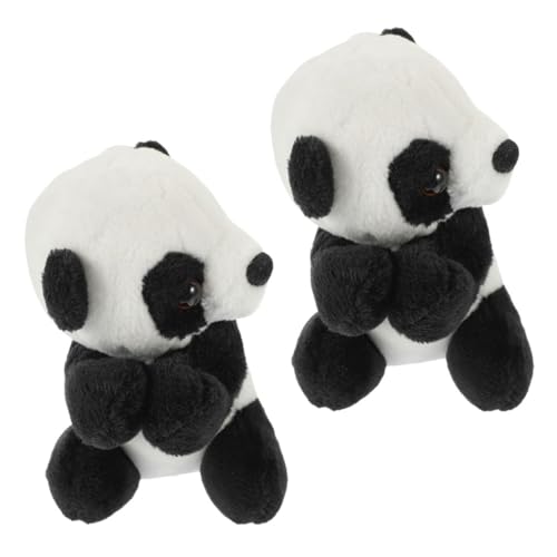 FUNNETOYU 2 Stück Panda-Clip-Puppe Panda-Clip für Memo Panda-Schreibtischzubehör Entzückende Tier-Büroklammern gefüllter Panda lustiger Panda Panda-Tier-Clip Tierclips PP Baumwolle Schwarz von FUNNETOYU