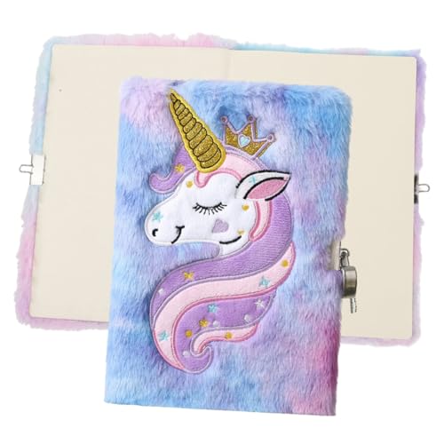 FUNNETOYU 2 Stück Plüsch Tagebuch mit Schloss Cartoon Notizbuch für Notepad und für Teenager Handliches und Leichtes Notizbuch für Kreative Gedanken und Ideen von FUNNETOYU