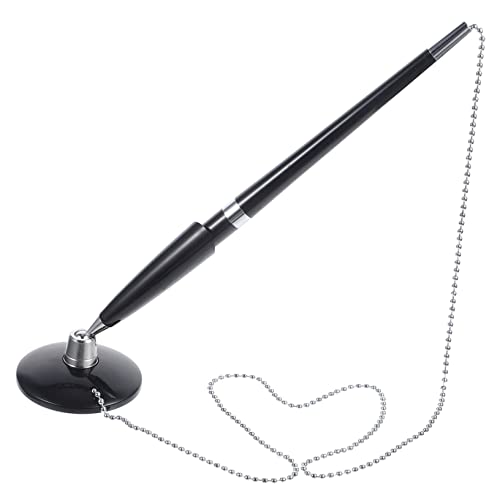 FUNNETOYU 2 Stück Teiliges Business Kugelschreiber mit Ständer und Kette Ergonomischer Kunststoff Schreibtischstift Komfortabler Griff Robuste Ausführung für Hotel Bank und Büro Schwarze FUNNETOYU 2 Stück Teiliges Business Kugelschreiber mit Ständer und Kette Ergonomischer Kunststoff Schreibtischstift Komfortabler Griff Robuste Ausführung für Hotel Bank und Büro Schwarze von FUNNETOYU