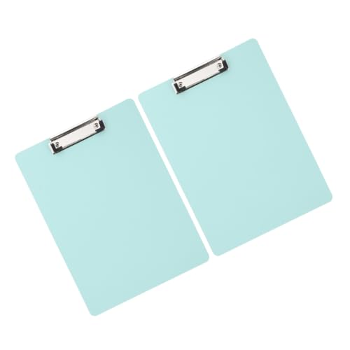 FUNNETOYU 2 Stück Teiliges Klemmbrett in Pastellgrün Leichte und Tragbare Schreibunterlage aus PP und Aluminiumlegierung Stabile Klammern für Dokumentenaufbewahrung und Vielseitige Büro und von FUNNETOYU