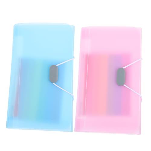 FUNNETOYU 2 Stück Tragbare Dokumentenmappe Fächer Organizer für Rechnungen Quittungen Visitenkarten Blau und Robuster Dokumentenordner für Büro und Zuhause von FUNNETOYU
