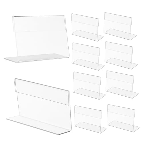 FUNNETOYU 20 Stück Acryl Preisschildhalter Förmig Transparent für Tische für Supermärkte und Messen Stabiler Stand für Preisschilder und Namensschilder von FUNNETOYU