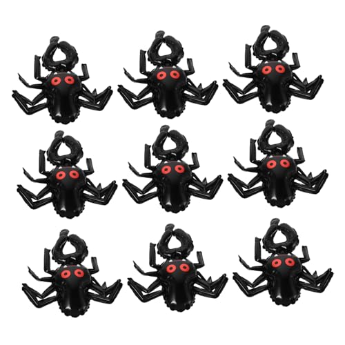 FUNNETOYU 20 Stück Halloween Handgelenkballons aus Aluminiumfolie Aufblasbare Spinnen Armbänder Kreative Tragbare Partydekoration für Halloween Feiern und Festtagsanlässe von FUNNETOYU
