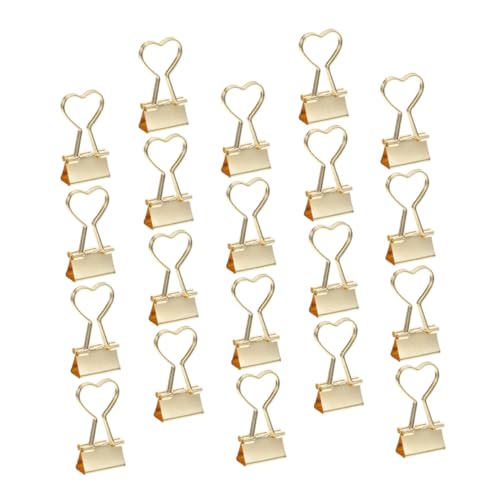 FUNNETOYU 20 Stück Herz Form Büroklammern Kleine Metall Binderclips für Dokumente Dekorative Klammern für Home Office Vielseitig Einsetzbar für Notizen und Organisation von FUNNETOYU