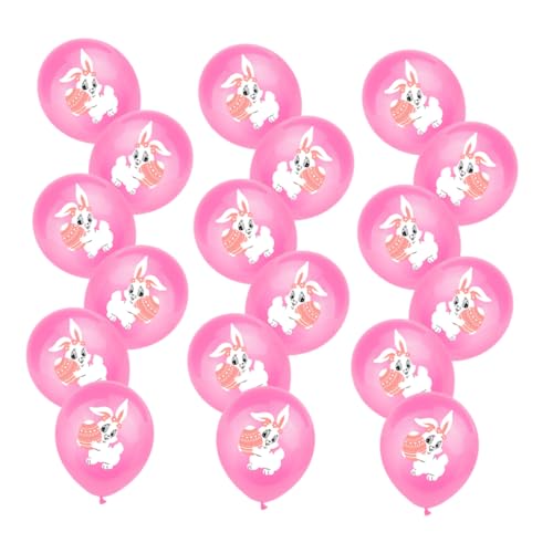 FUNNETOYU 20 Stück Kaninchen-Latexballon attraction wand polsterung Ostern Fest Luftballons Latexballons raumdeko Blase Partyballons Luftballons für die Osterparty Emulsion Rosa von FUNNETOYU