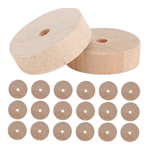 FUNNETOYU 20 Stück Kleine Holzräder zum Basteln Naturbelassene Miniatur Holzräder für DIY Modelle Kreative Bauprojekte Zubehör für Holzspielzeug und Bastelarbeiten von FUNNETOYU