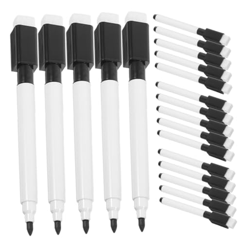 FUNNETOYU 20 Stück Kleine Whiteboard Marker mit Radierfunktion Wasserbasierte Abwischbare Stifte mit Schwarzer Mine für Schule Büro und Zuhause Whiteboards FUNNETOYU 20 Stück Kleine Whiteboard Marker mit Radierfunktion Wasserbasierte Abwischbare Stifte mit Schwarzer Mine für Schule Büro und Zuhause Whiteboards von FUNNETOYU