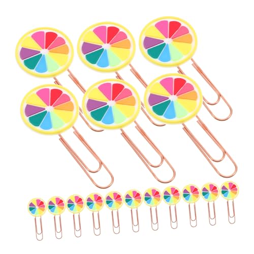 FUNNETOYU 20 Stück Obst-Lesezeichen Büroklammern gefärbt kleine Dateiclips Mini Büroklammern süß speziell geformte Büroklammern Buntes Papierklammern Dokumentpapierclips weiches Gummi von FUNNETOYU