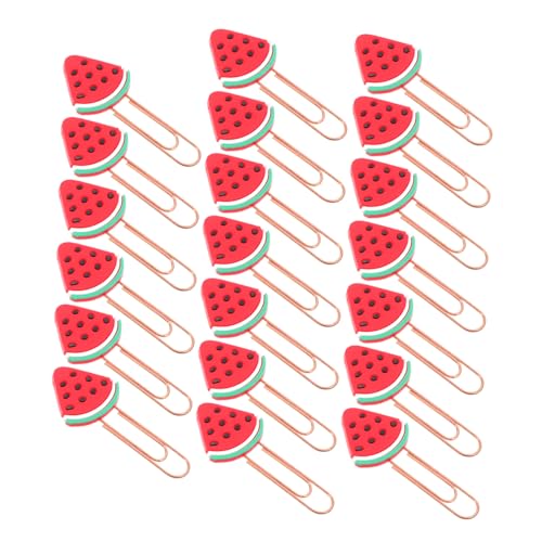 FUNNETOYU 20 Stück Obst-Lesezeichen mehrfarbig Bunte Papierklammern dekorativ Bürobedarf kleine Büroklammern Tragbare Papierclips Kleine Papierklammern Büroklammern in schöner Form Metall von FUNNETOYU