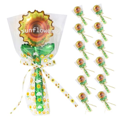 FUNNETOYU 20 Stück Teiliges Handliche Sonnenblumen Aluminiumfolie Ballons Interaktive Partydekoration für Hochzeit Geburtstag Shower Sommerliche Feier Leichtes Aufblasen Vielseitig von FUNNETOYU