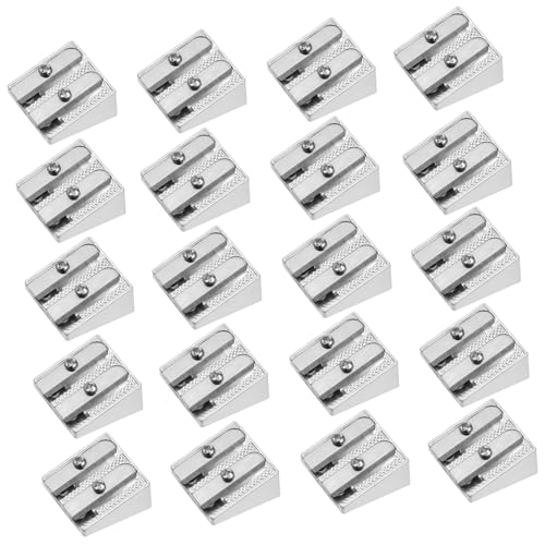 FUNNETOYU 20 Stück Teiliges Metall Bleistiftspitzer aus Aluminiumlegierung Handlich Doppellochiges Design für Graphit und Farbstifte Robust Leicht für Schule und Büro FUNNETOYU 20 Stück Teiliges Metall Bleistiftspitzer aus Aluminiumlegierung Handlich Doppellochiges Design für Graphit und Farbstifte Robust Leicht für Schule und Büro von FUNNETOYU