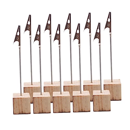 FUNNETOYU 20 Stück Tischhalter Tischnummernhalter Namensträger für den Hochzeitstisch Bilderständer Nennen Sie Place -Halter Stand bürodeko büro dekoration Fotohalter Hölzern Khaki von FUNNETOYU