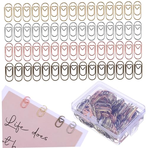 FUNNETOYU 200 Stück Mini Herz Büroklammern Gold Silber Gunmetal Roségold Metall Aktenklammern für Schule Büro Niedliche Praktische Schreibwaren FUNNETOYU 200 Stück Mini Herz Büroklammern Gold Silber Gunmetal Roségold Metall Aktenklammern für Schule Büro Niedliche Praktische Schreibwaren von FUNNETOYU