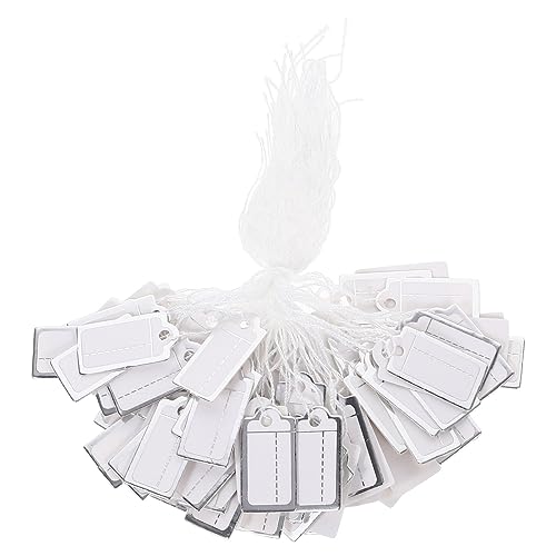 FUNNETOYU 200 Stück Preisetiketten für Schmuck Hängende Preisschilder Baumwollfaden für Schmuck Kleidung Uhren und Accessoires Stabil und Langlebig von FUNNETOYU