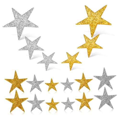 FUNNETOYU 200stücke Glitzernde Stern-Aufkleber Schaum Sticker Für Weihnachten Bastelprojekte DIY Grußkarten Und Mehr Funktionsreiche Dekorative Patches Für Kreative Anwendungen von FUNNETOYU