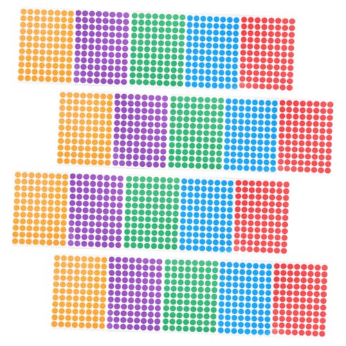 FUNNETOYU 20Blätter Bunte Selbstklebende Punktetiketten Runde Aufkleber für Geschenkverpackungen Dokumentenorganisation und Bastelprojekte Farben Gemischt Leicht Abziehbar von FUNNETOYU