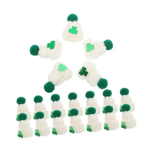 FUNNETOYU 20Stücke Mini Strickmützen für Patrick Day DIY Puppenhüte Mini Hüte für Bastelprojekte und Dekoration Ergänzung für Partyzubehör und Geschenkverpackungen von FUNNETOYU