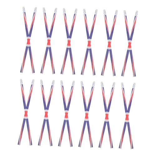 FUNNETOYU 24 Stück Teiliges Bunte Holzstifte mit Radiergummi Uk Flaggenmuster Schreibstifte für Schule Büro Party Gastgeschenke Vielseitig Robust von FUNNETOYU