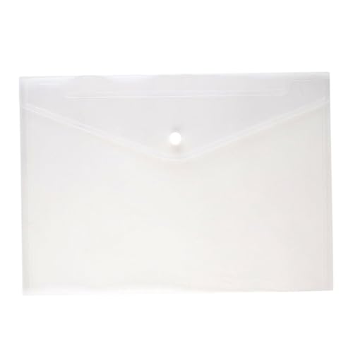 FUNNETOYU 24 Teiliges Dokumentenmappe Weiß Transparente PP Ordner mit Druckknopf Reißfest und Wasserabweisend Büro und Papierablage für Dokumentenorganisation von FUNNETOYU
