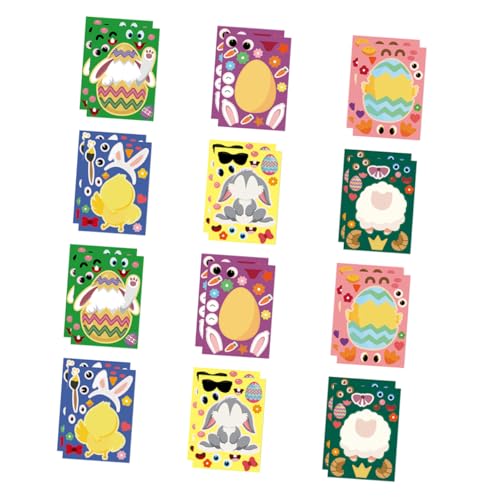 FUNNETOYU 24blätter -Puzzle-Aufkleber Lustige Cartoon-Sticker Für -Dekorationen Kreative Festtagsaufkleber Für Junge Mädchen Und Partys von FUNNETOYU