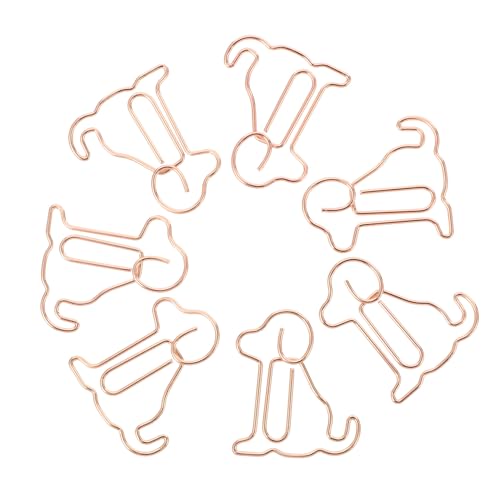 FUNNETOYU 25 Stück Teiliges Metall Büroklammern in Goldener Hundeform Kreative Lesezeichen Clips Langlebige Papierhalter für Büro Schule und Geschenke für Hundebesitzer von FUNNETOYU
