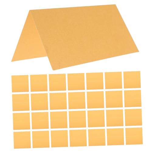 FUNNETOYU 25 Stück Tischkarte für Party einfache Karten faltbar groß Ort Mini Gast Tabellennamenkarten Tischnummernkarten Platzkarten mit Namen Zelte nennen leere Platzkarten Papier Golden von FUNNETOYU